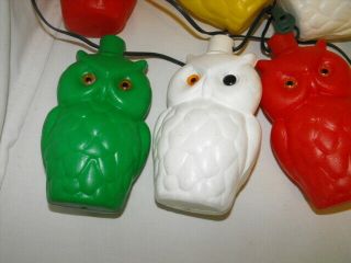 Vintage Retro NOMA Owl Party Lites String 7 Camping Rv Patio Blow Mold Lights 5