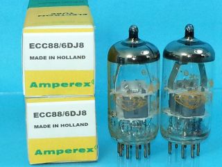 Amperex 6dj8 Ecc88 Orange Globe Vacuum Tube 1970 Match Pair Sweet Tone