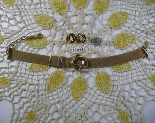 Very Vintage Givenchy Gold Tone Choker Necklace Earring Set 11078