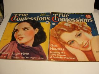 Vintage (2) 1935 True Confessions May Magazines