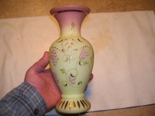 Vintage George Fenton & Spindler Hand Painted Art Glass Vase Signed Numbered