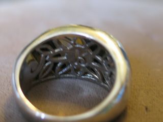 VTG STERLING SILVER ONYX MOP INLAID SIGNED K THAI Size 7 3/4 GORGEOUS RING 8.  5g 5