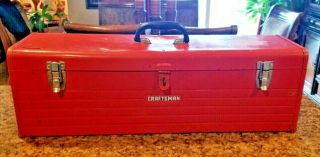 Vintage Craftsman Red Metal Tool Box With Tray & Handels Large 30 "