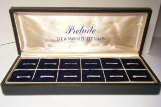 Vtg Prelude Diamond Rings Display Case Organizer For 12 Rings