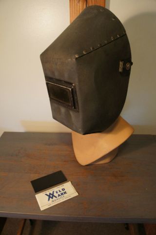 Vtg Huntsman Welding Helmet Mask 411p Vintage Old School Welder & Spare Lens
