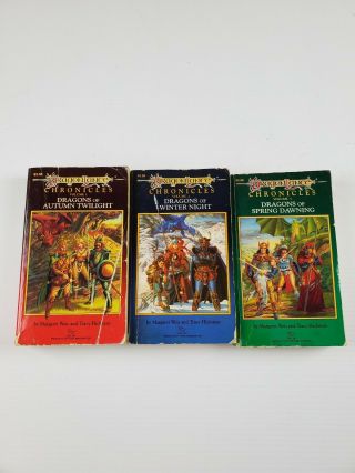 Vintage Dragon Lance Chronicles Set Book 1,  2 And 3 1984 To 1985 Tsr