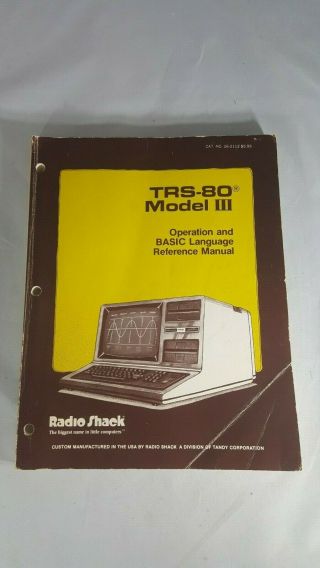 Radio Shack Trs - 80 Model Iii Operation & Basic Language Reference