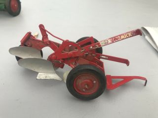 Vintage Tru Scale Mccormick Deering Toy Farm Tractor Two Bottom Plow