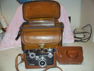 Argus C3 " Brick " Rangefinder Vintage 35mm Film Camera With Case
