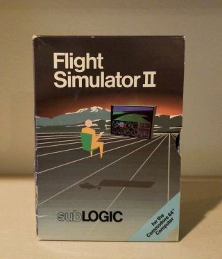 Flight Simulator Ii Cm - Fs2 Sublogic For Commodore 64 By Bruce Artwick Complete