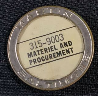 Glenn L.  Martin Vintage Employee Identification Badge Baltimore