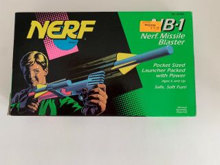1992 Kenner Nerf Nb - 1 Missile Blaster Dart Gun Vintage With Darts Box