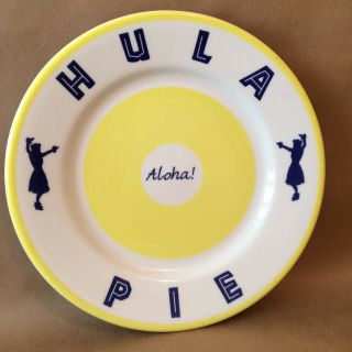 Vintage Buffalo China Hula Pie Aloha Plate Hawaiian Girls 9 