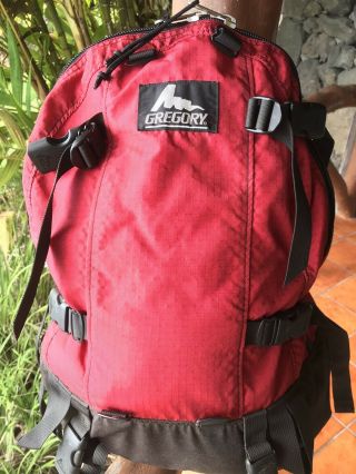 Vintage Gregory Hiking Backpack Day Pack Made In Usa Red And Black