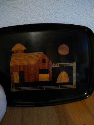 Vintage Mid - Century Couroc Of Monterey Serving Tray Barn 12 1/2 X 9 1/2