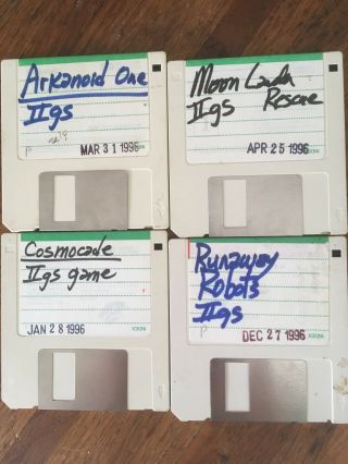 Apple Iigs Four Games On 3.  5 Floppy