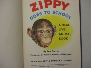 Monkey Funny Humor Children’s Book Elf Zippy Goes to School Vintage 1954 5