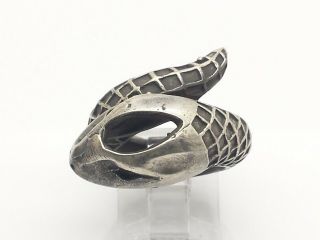 Vintage 3D Snake Wrap Band Fine Sterling Silver 925 Ring 13g Sz6.  5 M7331 2