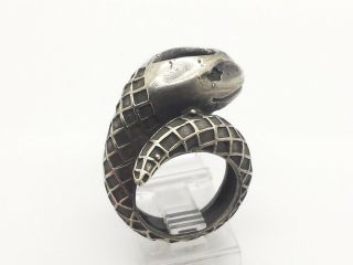 Vintage 3D Snake Wrap Band Fine Sterling Silver 925 Ring 13g Sz6.  5 M7331 4
