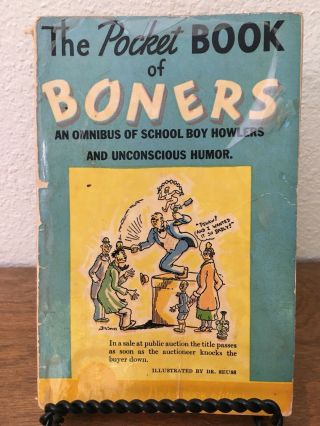 1st Edition The Pocket Book Of Boners Dr.  Seuss Pocket Books (1941,  Softcover)