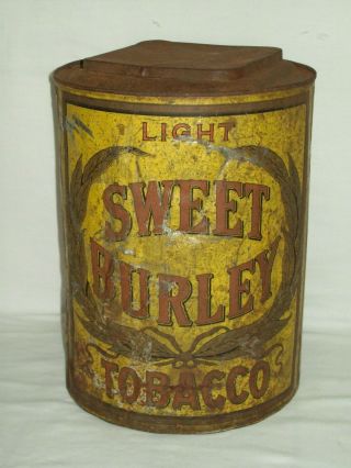 Vintage Sweet Burley Tobacco Tin 4 Dozen 5 Cent Packages Empty Tin Container
