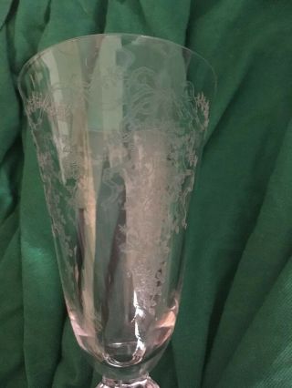 4 Fostoria Romance Iced Tea Tumblers Etched 6” Tall Glassware Glass Vintage 5