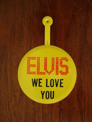 Old Vintage Elvis Presley We Love You Tab Back Button Pin