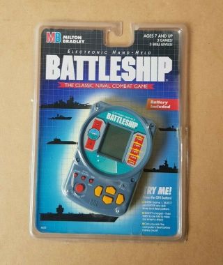 Vintage 1995 Electronic Handheld Battleship Game Classic Naval Combat Mb