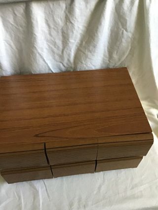 Vintage Faux Wood Grain Audio Cassette Tape Cabinet Storage Holder 36 2