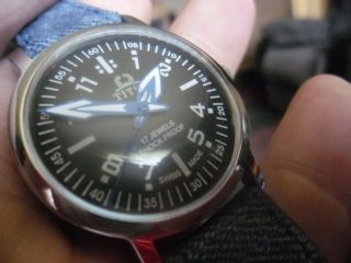 Gents Vintage Military Style 17 Jewels Hand Wind Watch