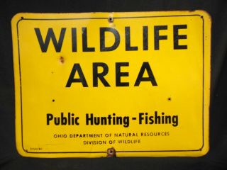 Vintage Wildlife Area Advertising Sign Public Hunting - Fishing Ohio Resources