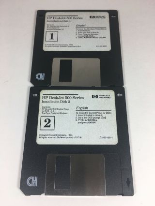 Hp Desk Jet 500 Series Installation Disks 3.  5 Floppy For Windows 3.  1