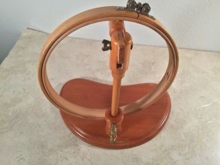 Vintage Erica Wilson Wood Embroidery Quilting Craft Hoop Table Stand 7