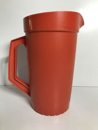 1970s Vintage Retro Tupperware Water/cordial Jug Australia Orange - W/lid