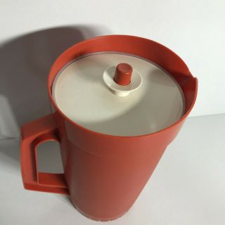1970s Vintage retro tupperware water/Cordial jug Australia orange - W/Lid 2