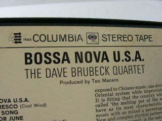Vtg Reel To Reel Music Tape The Dave Brubeck Quartet Bossa Nova USA 4