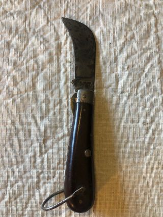 Vintage M Klein & Sons Usa Hawkbill Blade Carbon Steel Electricians Pocket Knife