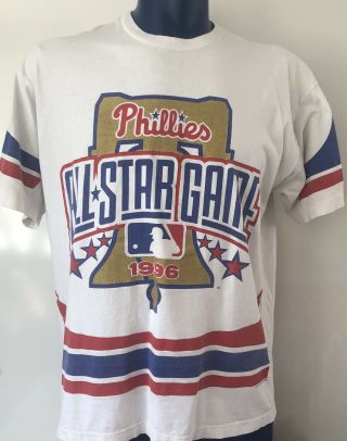 Vtg 90s Philadelphia Phillies T Shirt Xl Pro Player All Star Game All Over Print