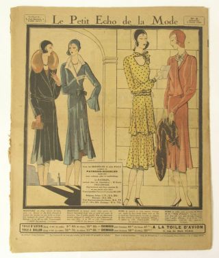 Vintage Le Petit Echo de la Mode - 9 Feb 1930 - Women ' s fashion & illustrations 2