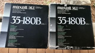 2 Maxell Xli 35 - 180b 10.  5 " Reel To Reel Tapes With Metal Reel