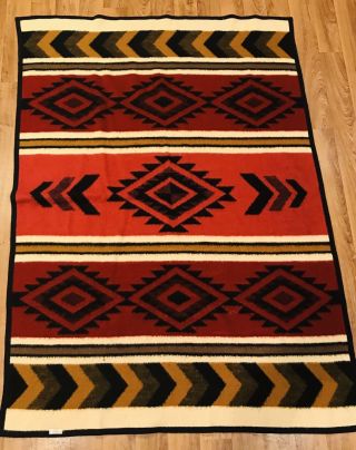 Vintage Biederlack Of America Acrylic Blanket 53 X 76 Aztec Southwest Pattern