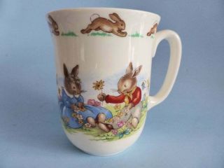 Royal Doulton Bunnykins Mug,  1960s Vintage Mid Century Fine Bone China Bunny Cup
