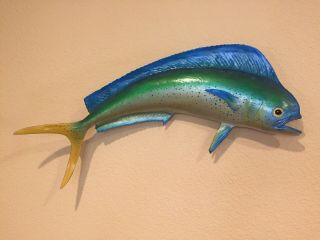 Vintage Mahi - Mahi Dorado Dolphin Fish Taxidermy 28” Wall Mount