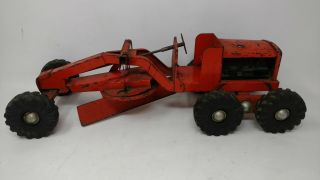 Vintage Ny Lint Pressed Steel Orange Grader Construction Toy Ny - Lint 18 "