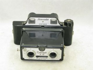 Coronet 3 - D Bakelite Stereo Camera 127 Film Binocular Viewfinder Made In England