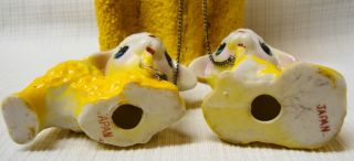 Vintage Yellow Sheep Figurine w/ 2 Baby Lambs - Japan Animal Collectible 6