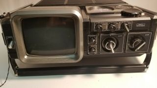 SEARS GO - ANYWHERE VINTAGE TELEVISION SET PORTABLE TV RADIO OEM TAG & POWER CABLE 5