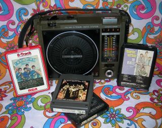 General Electric Ge Am/fm Radio 8 - Track Player Military Style