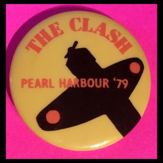 The Clash Vintage Badge Pin Button 1979 Pearl Harbour Tour Punk Rock Wave