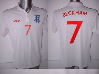 England Shirt Jersey L 42 " Beckham Vintage Umbro Football Soccer Soccer Man Utd